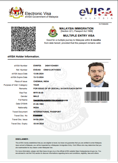 Malaysia Tourist Visa